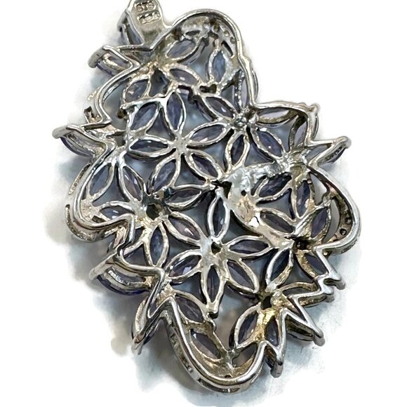 Tanzanite Pendant, Sterling Silver, Cluster, Designer, STS, Chuck Clemency - Picture 5 of 5